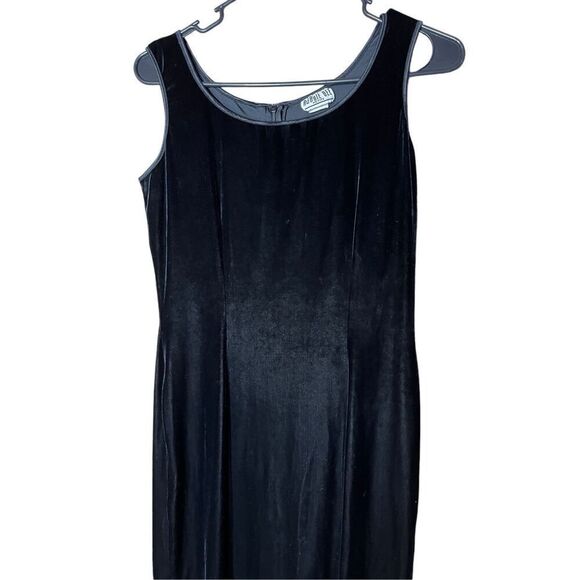 Vintage Robbie Bee 90s Black Velvet Maxi Dress Size 6‎ - Picture 2 of 6